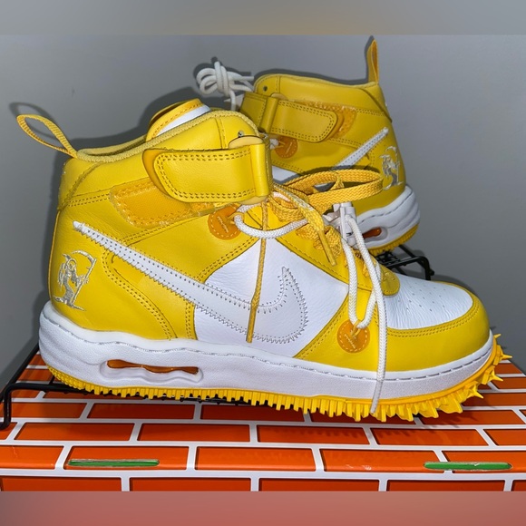 NIB - OFF-WHITE AIR FORCE ONES MID SP LTHR SNEAKERS - Picture 2 of 6